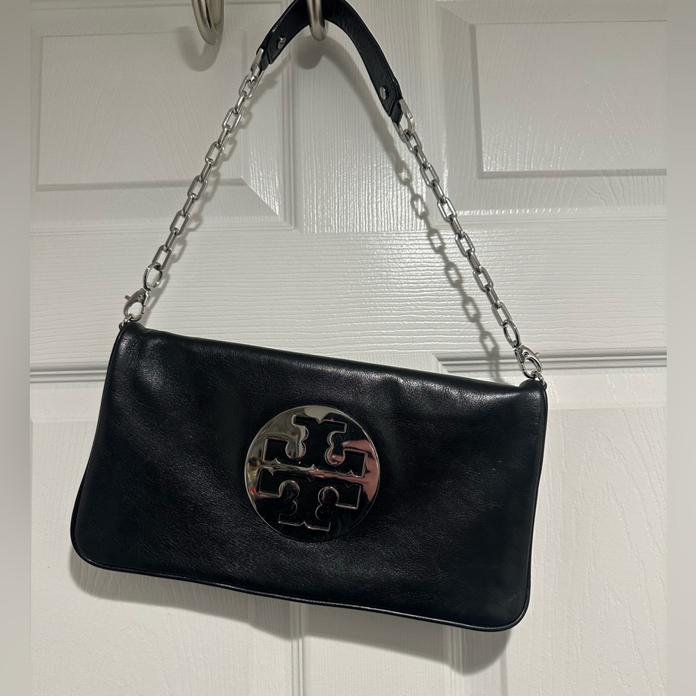 Tory Burch Black Leather Chain Shoulder Bag